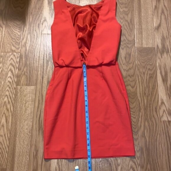 Zara Basic Red Orange Open  Back Sheath Dress (Size Small) - Picture 10 of 11
